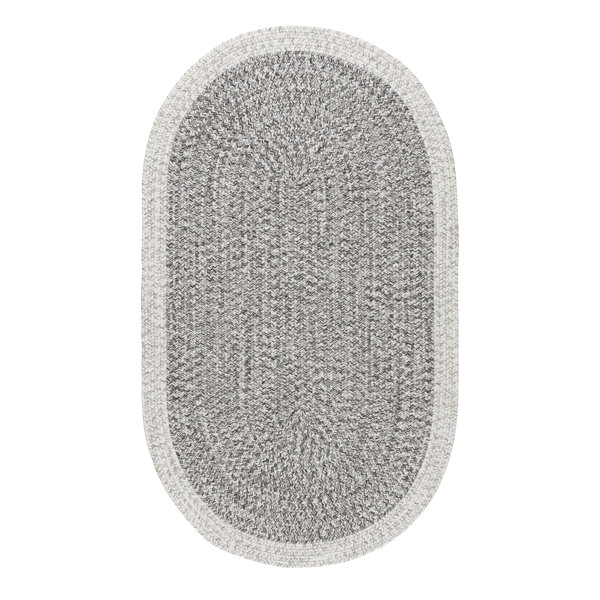 Highland Dunes Buckwalter Braided Gray Indoor/Outdoor Oval Area Rug